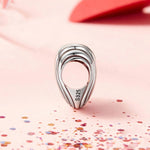 S925 Sterlingsilber Oxidiertes herzförmiges Armbandperlen