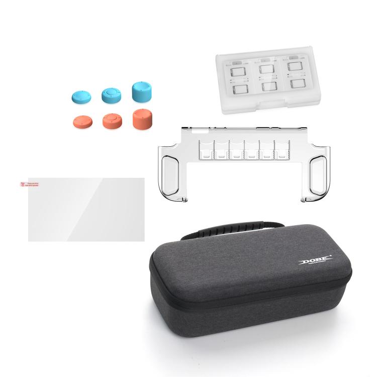 DOBE TNS-5112 For Switch 2 10 In 1 Host Storage Bag+Crystal Case+Tempered Film+Rocker Caps Drop Protection Set