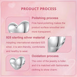S925 Sterlingsilber Glänzendes Herz-Armbandperlen