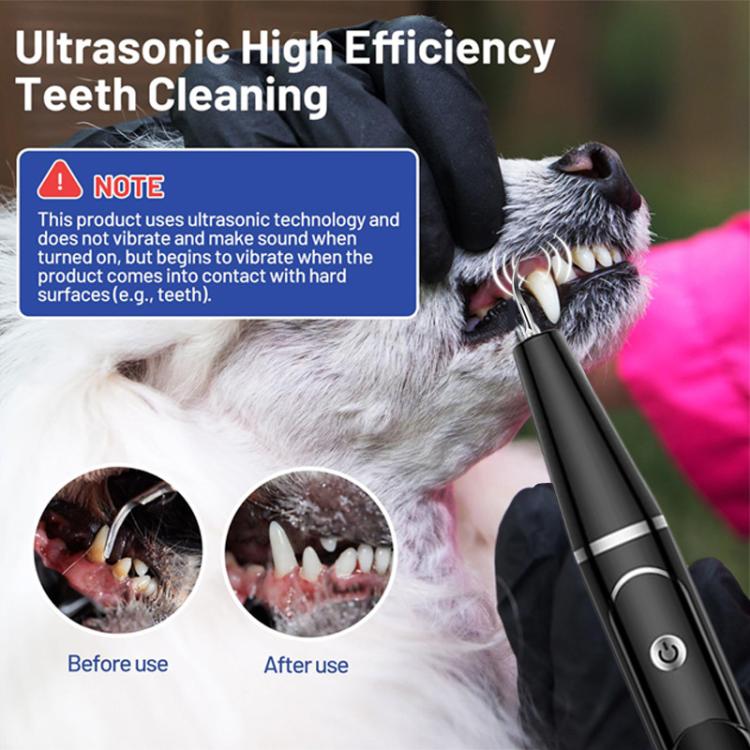 Pet Ultrasonic Teeth Cleaner Dog Tooth Brushing Kit Plaque Tartar Remover Dental Care Tool, With 3pcs Kit (White), With 3pcs Kit (Black), With Gift Box Oral Mirror (White), With Gift Box Oral Mirror (Black)