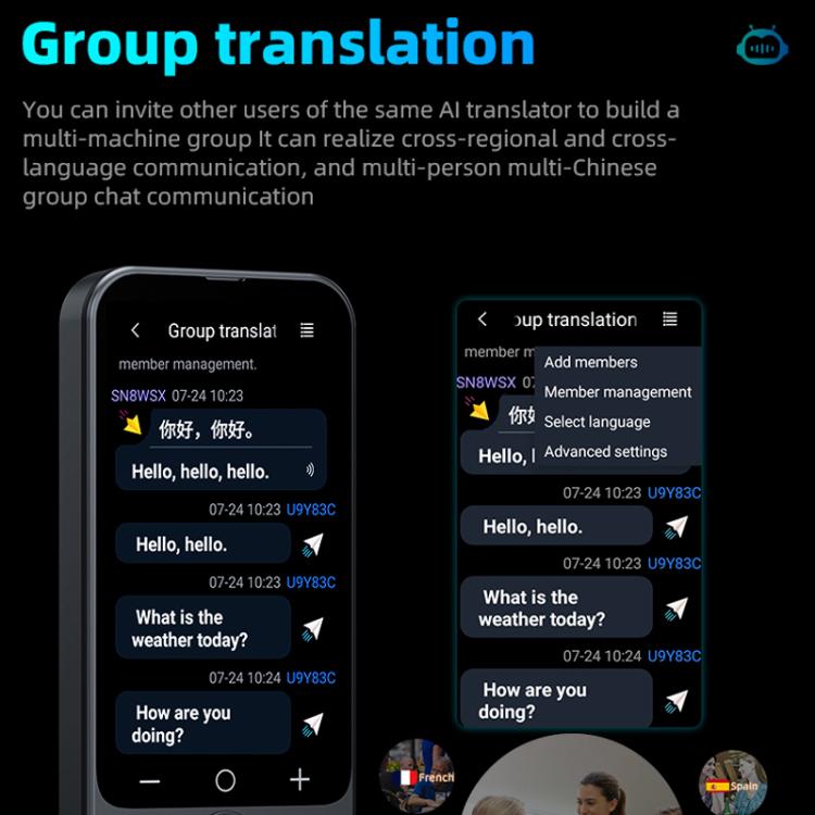 3.1-inch Screen Multilanguage AI Translator Device 139 Online/17 Offline Languages, Real-Time Voice/Photo/Text Translation, Z15W