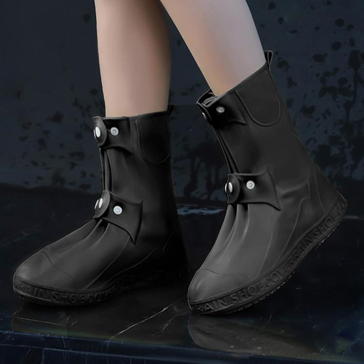 25cm Outdoor Thickened Wear-Resistant High-Tube Rainproof Shoe Cover, M 34-36, L 37-39, XL 40-42, XXL 43-45, XXXL 45-46