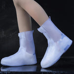 25cm Outdoor Thickened Wear-Resistant High-Tube Rainproof Shoe Cover, M 34-36, L 37-39, XL 40-42, XXL 43-45, XXXL 45-46