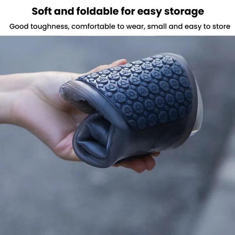 25cm Outdoor Thickened Wear-Resistant High-Tube Rainproof Shoe Cover, M 34-36, L 37-39, XL 40-42, XXL 43-45, XXXL 45-46