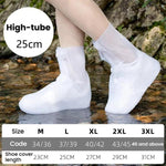 25cm Outdoor Thickened Wear-Resistant High-Tube Rainproof Shoe Cover, M 34-36, L 37-39, XL 40-42, XXL 43-45, XXXL 45-46