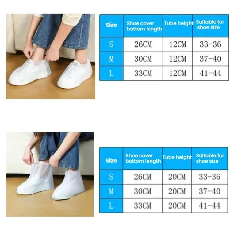 Outdoor Disposable Waterproof PVC Shoe Covers, Low-tube White, Mid-tube White