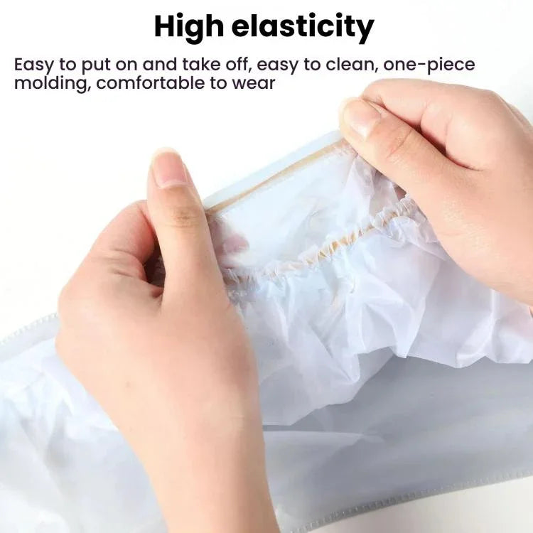 Outdoor Disposable Waterproof PVC Shoe Covers, Low-tube White, Mid-tube White