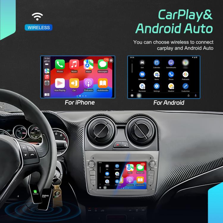 For Alfa Romeo MITO 2008-2016 7 inch Horizontal Screen Android 15 Carplay Car Center Control Integrated Machine, 4+64G, 2+64G