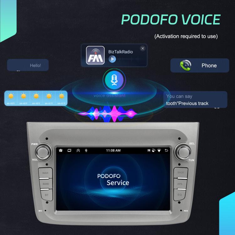 For Alfa Romeo MITO 2008-2016 7 inch Horizontal Screen Android 15 Carplay Car Center Control Integrated Machine, 4+64G, 2+64G