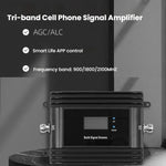 Tri-Band 900/1800/2100MHz Mobile Signal Booster - B1/B3/B8/B20 4G LTE Amplifier, Tri-Band