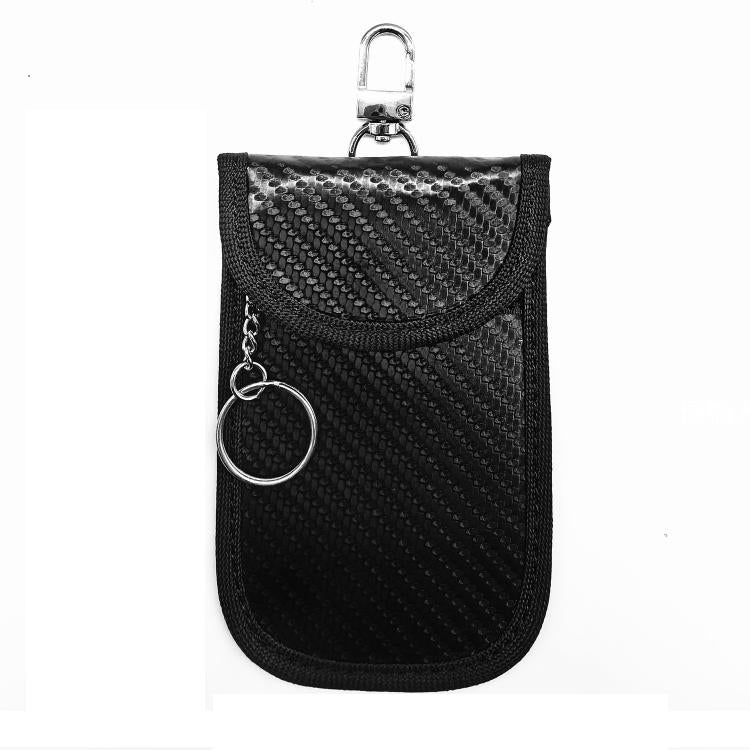 RFID Blocking Car Key Holder Anti-Skimming Carbon Fiber Key Case for Vehicles, Credit Cards & Electronics, Medium Red Line, Medium Green Line, Small Black Line