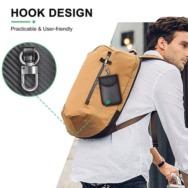 RFID Blocking Car Key Holder Anti-Skimming Carbon Fiber Key Case for Vehicles, Credit Cards & Electronics, Medium Red Line, Medium Green Line, Small Black Line