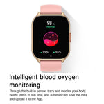 Blood Oxygen / Sleep / Heart Rate Health Monitoring Smart Watch Square Sports Double Strap Watch, Gold Steel+Silicone Pink, Black Steel+Silicone Black