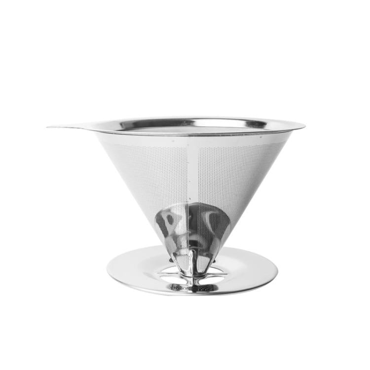 مرشح قهوة V60 من الفولاذ المقاوم للصدأ مع قاعدة للتخمير بالتنقيط، 1-2 كوب 300 شبكة، 1-3 كوب 300 شبكة، 1-4 كوب 300 شبكة، 1-4 كوب 600 شبكة، 1-6 كوب 600 شبكة، 1-8 كوب 300 شبكة
