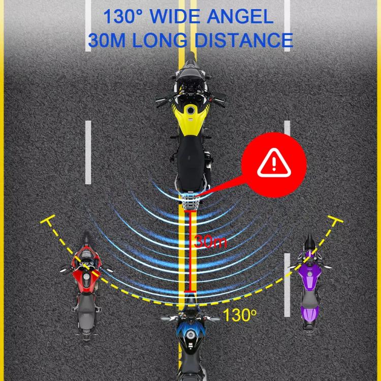 24GHz Motorcycle 30-Meter Blind Spot Radar Detection System Lane Change Assist  for Safe Riding, 30-Meter