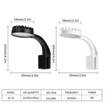 5W Blue White Aquarium LED Clip Light with 12 LEDs USB Powered Mini Fish Tank Light for Aquatic Plants, Water Grass & Small Tanks, 220V, 110V