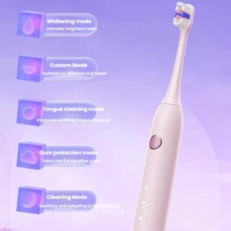 Rechargeable Sonic Electric Toothbrush for Adults with Custom Mode, Antibacterial Brush Heads, Smart Timer, Sterilization White, Sterilization Light Purple, Standard White, Standard Light Purple