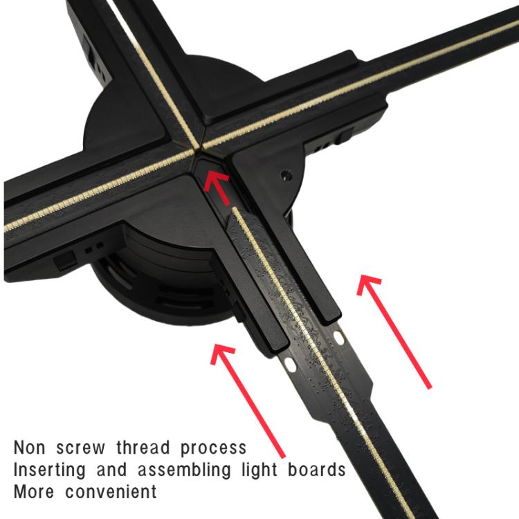 Ventilateur holographique 3D de 60 cm avec résolution 1600x720 et 720 LED, contrôle de contenu DIY via WiFi/APP, prise US, prise EU, prise UK, prise AU