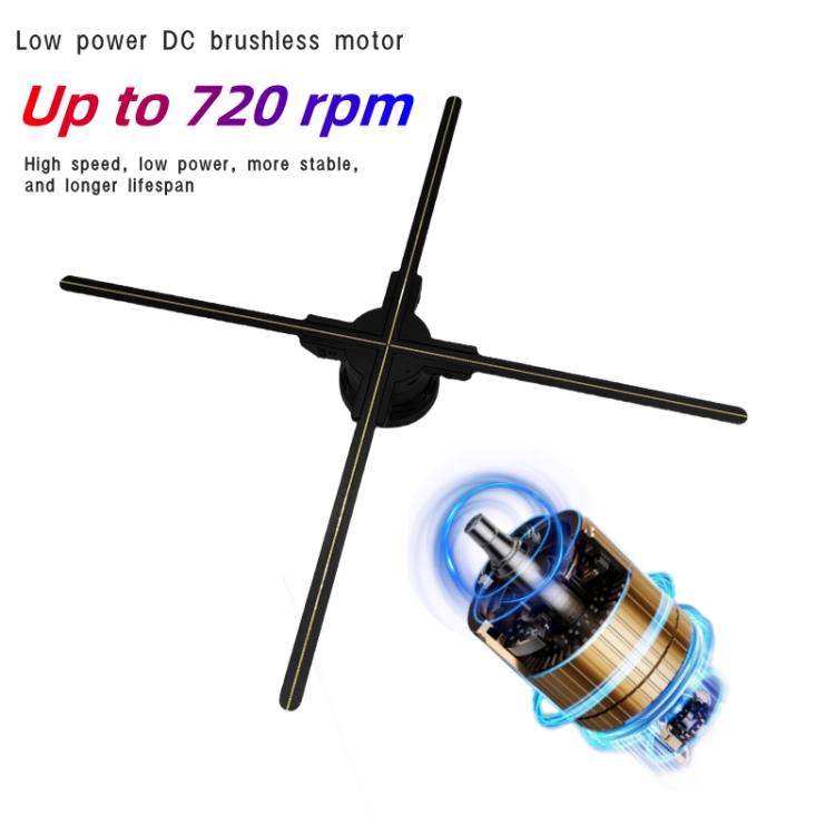 Ventilateur holographique 3D de 60 cm avec résolution 1600x720 et 720 LED, contrôle de contenu DIY via WiFi/APP, prise US, prise EU, prise UK, prise AU