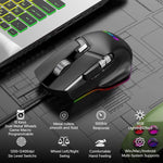 فأرة ألعاب سلكية MKESPN X13 RGB بسرعة كاملة بدقة 12400 DPI مع 10 مفاتيح وعجلة تمرير مزدوجة قابلة للبرمجة الماكرو، X13