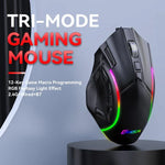 MKESPN W605 Triple-Mode 24000 DPI 12-key Wireless Gaming Mouse Macro Customization, W605