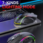 MKESPN W605 Triple-Mode 24000 DPI 12-key Wireless Gaming Mouse Macro Customization, W605
