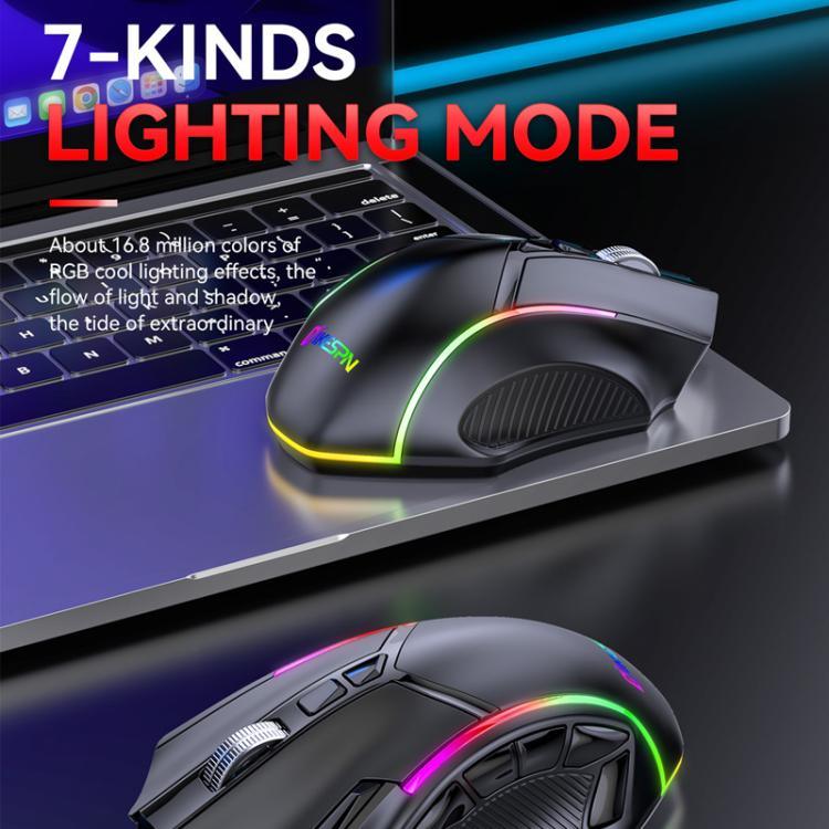 MKESPN W605 Triple-Mode 24000 DPI 12-key Wireless Gaming Mouse Macro Customization, W605