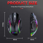 MKESPN W605 Triple-Mode 24000 DPI 12-key Wireless Gaming Mouse Macro Customization, W605