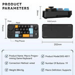 MKESPN  19-Key USB-C Wired Gaming Keyboard Macro Programmable Hot-Swappable Design with Control Knob & Joystick Scroll Wheel, K811  Black