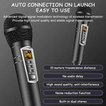 SDRD Wooden Box Karaoke Machine With Wireless Dual Mics All-In-One Speaker System Supports U Disk/TF Card