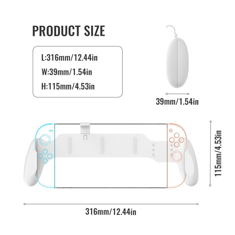 For Nintendo Switch 2 / Switch / Switch OLED Ergonomic Anti-Slip Grip Handle, JYS-NS2297 Black, JYS-NS2297 White