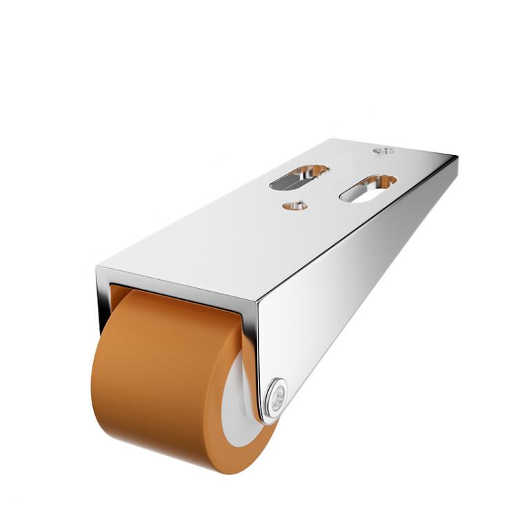 Side/Vertical Mount Pulley Wheels for Furniture Moving and Sliding Doors Anti-Sag Rollers, Silver, Orange