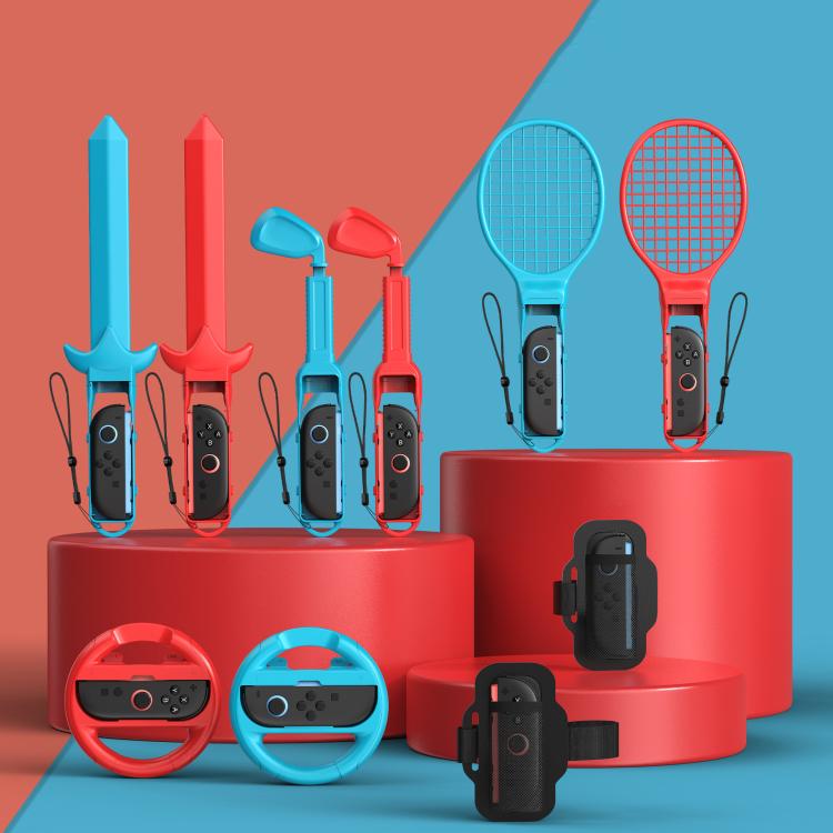 10-in-1 Motion Sports Bundle for Nintendo Switch 2/Switch Tennis Racket, Golf Club, Fencing, Racing Wheel & Multi-Game Accessories, 10-in-1