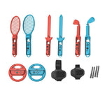 10-in-1 Motion Sports Bundle for Nintendo Switch 2/Switch Tennis Racket, Golf Club, Fencing, Racing Wheel & Multi-Game Accessories, 10-in-1