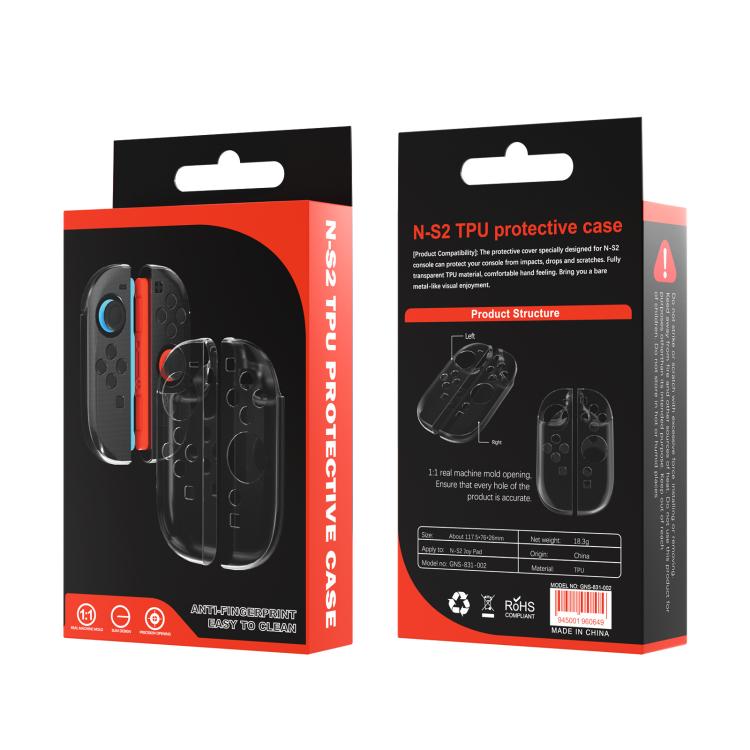 Étui de protection en TPU transparent et souple pour manettes Joy-Con 2 de Nintendo Switch