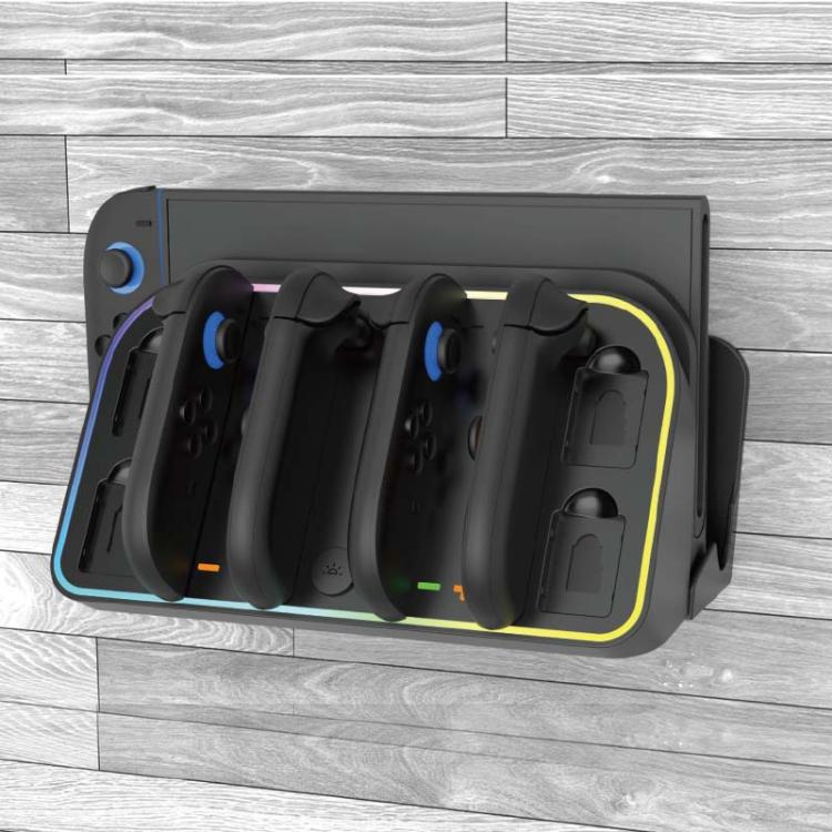 For Nintendo Switch 2 JoyCon Wall-Mounted Charging Dock with RGB Lighting, HBS-2807