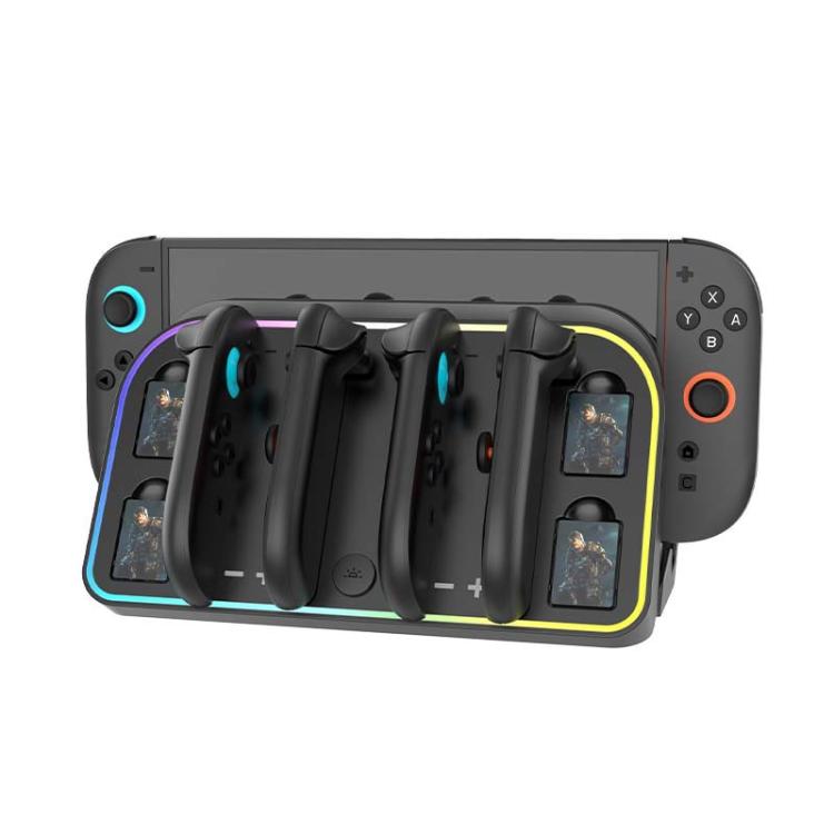For Nintendo Switch 2 JoyCon Wall-Mounted Charging Dock with RGB Lighting, HBS-2807