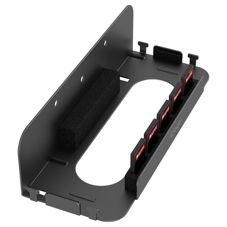 For Nintendo Switch 2 iPega Wall-Mounted Steel Organizer Gaming Shelf with 5 Game Card Slots & 4 Controller Hook, PG-SW2072