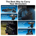 APEXEL BinoClamp Pro Quick-Release Binocular Mount Kit 360-degree Swivel Aluminum Binocular Holder, APL-F007