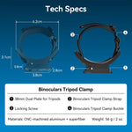 APEXEL BinoClamp Pro Quick-Release Binocular Mount Kit 360-degree Swivel Aluminum Binocular Holder, APL-F007
