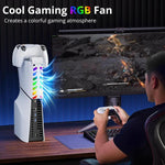 For PS5 Slim Controller 2-in-1 Charging Station Cooling Fan With RGB Lighting