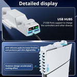 For PS5 Slim Controller 2-in-1 Charging Station Cooling Fan With RGB Lighting