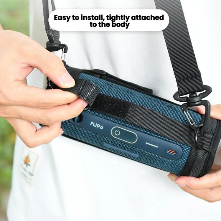 For JBL Flip 7/6 Bluetooth Speaker Portable Protective Case With Single Shoulder Strap, Black 3