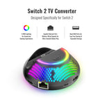 For Nintendo Switch 2 JYS 4K 60Hz TV Dock 5-In-1 HUB With Gigabit Ethernet Port RGB Ambient Lighting, JYS