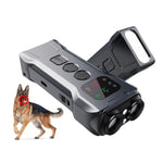 P9 Dual Head Ultrasonic Dog Deterrent Rechargeable Anti-Bark Device with Color Screen, LED Tail Light, P9