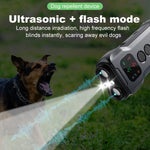 P9 Dual Head Ultrasonic Dog Deterrent Rechargeable Anti-Bark Device with Color Screen, LED Tail Light, P9