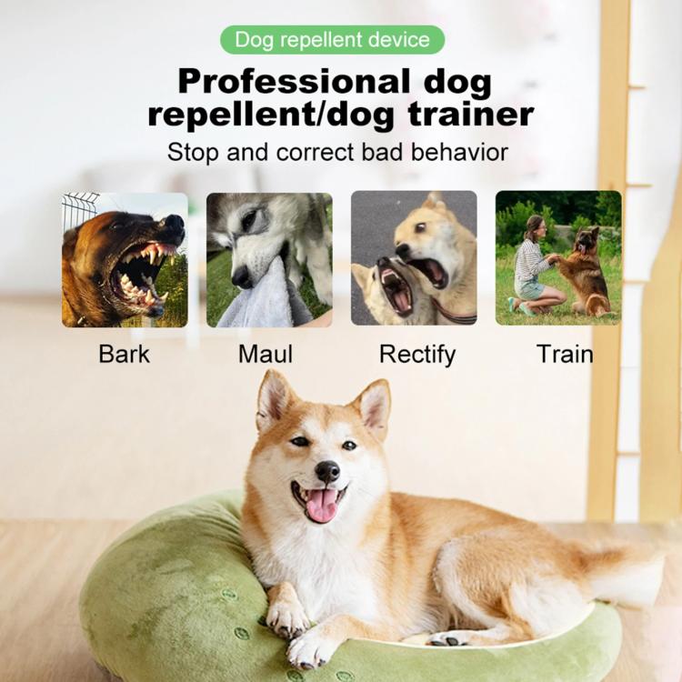 P9 Dual Head Ultrasonic Dog Deterrent Rechargeable Anti-Bark Device with Color Screen, LED Tail Light, P9