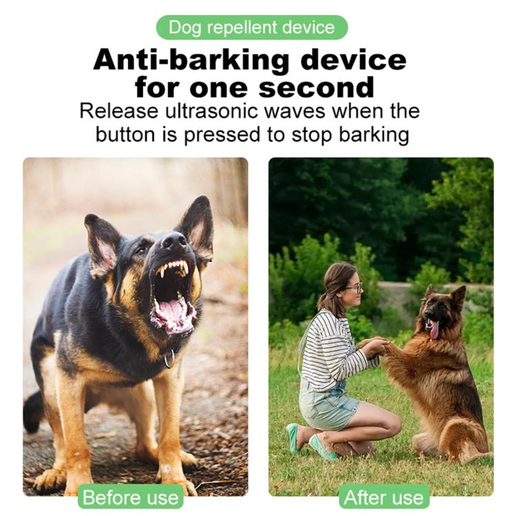 P9 Dual Head Ultrasonic Dog Deterrent Rechargeable Anti-Bark Device with Color Screen, LED Tail Light, P9