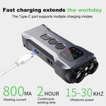 P9 Dual Head Ultrasonic Dog Deterrent Rechargeable Anti-Bark Device with Color Screen, LED Tail Light, P9