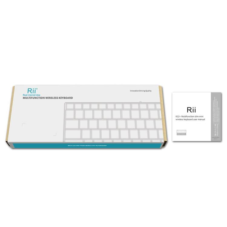 لوحة مفاتيح صغيرة لاسلكية صامتة Rii K12+ لمكتب الكمبيوتر المحمول 2.4GHz